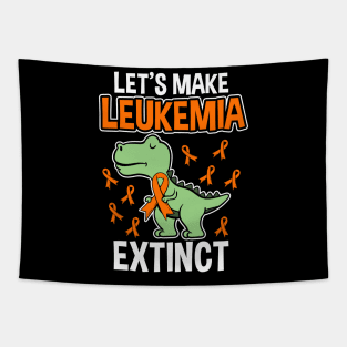 Leukemia Dinosaur Orange Ribbon Tapestry