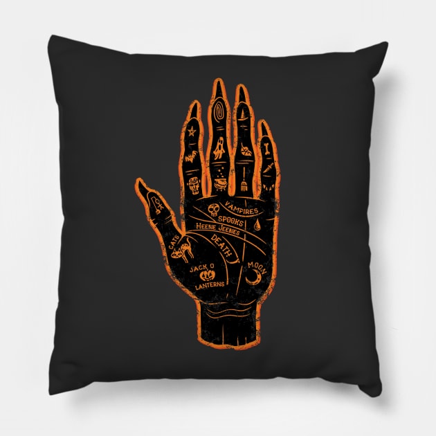 Halloween Palmistry Pillow by Marianne Martin