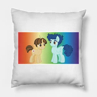 rainbow Curly Winds and Wiz Kid ponies Pillow