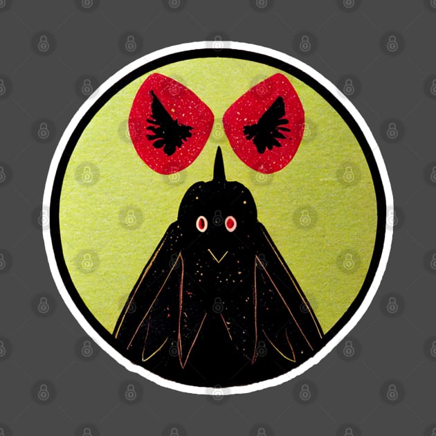 The cutest mothman vintage art out there by nonbeenarydesigns