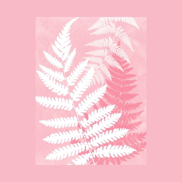 Pink Fern Leaves Nature Painting Pretty Design by LittleBean