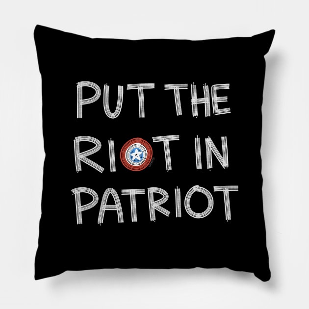 Put the Riot in Patriot Pillow by djchikart