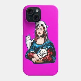 Mona Lisa With Her Kitties Phone Case