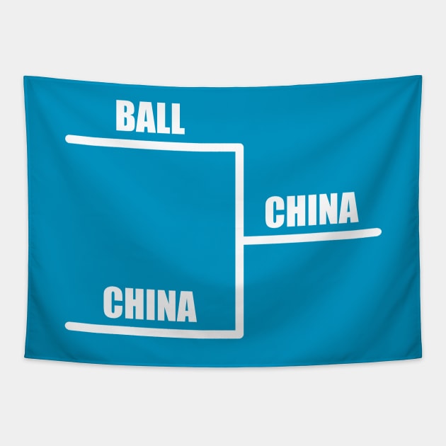 Ball Vs China Tapestry by Lord Teesus