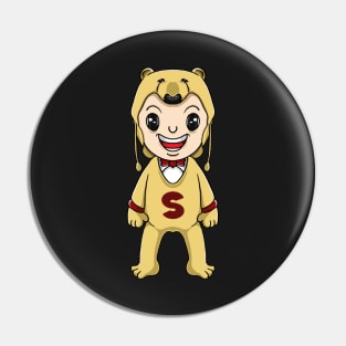 a little kid with a bear costume Pin