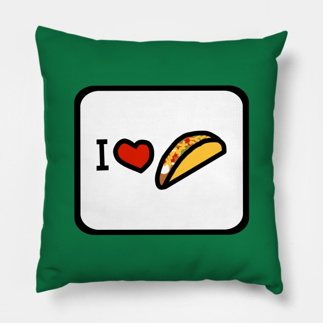 Framed Food I Love a Taco Pillow by ellenhenryart