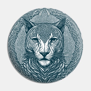 Monochrome Mountain Lion Portrait Pin