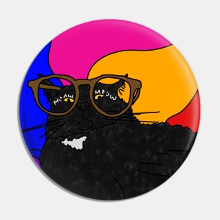 Psychedelic cat in glasses... what a trip! Pin