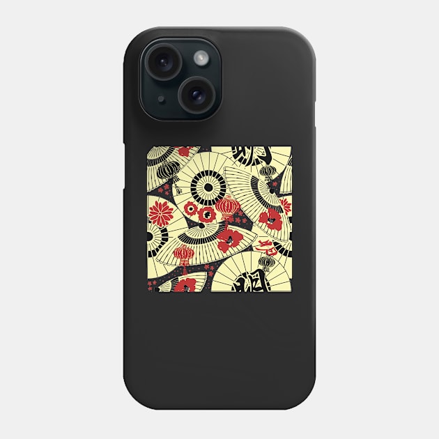 Japanese umbrella pattern Phone Case by LittleNippon