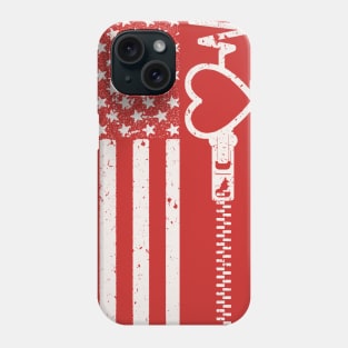 Wear Red In February USA Flag for Heart Disease Awareness Phone Case