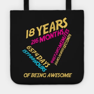 18 Years Old 216 Months Vintage Retro 18Th Tote