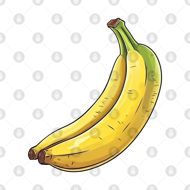 Banana Cartoon Art by Pastel Craft