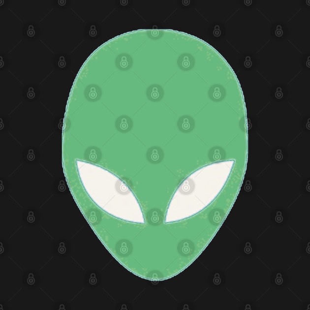 Green Alien Head by ROLLIE MC SCROLLIE