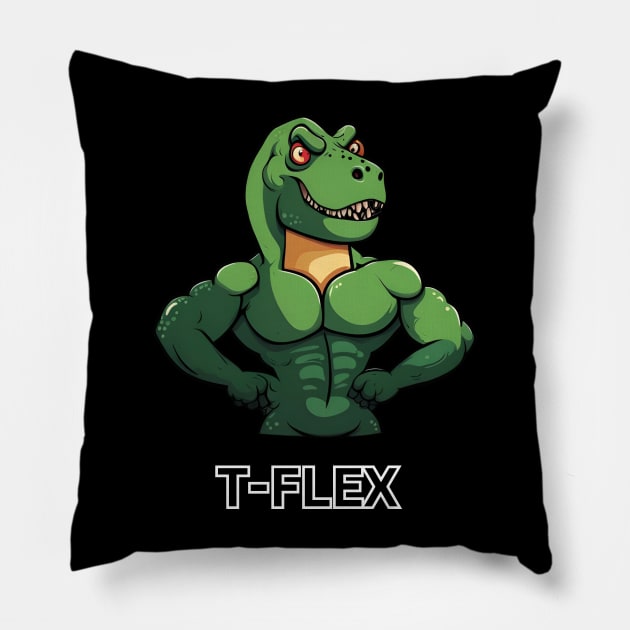 Funny Gym T-Rex Dinosaur Bodybuilding Fitness Pillow by MordaxFurittus