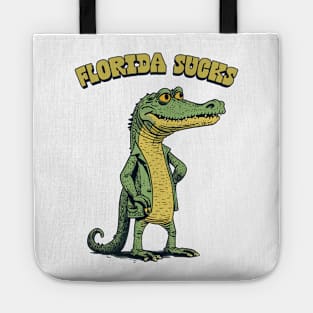 Florida Sucks / Retro Alligator Design Tote