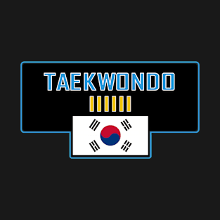 Taekwondo 6th Dan with S.Korean flag blue T-Shirt