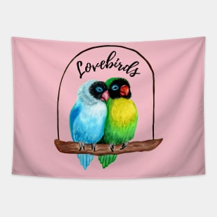 A Couple of Lovebirds Tapestry