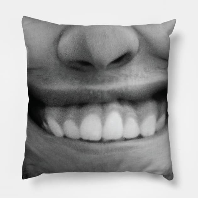 silly smile face mask for men |  funny face mask with mouth | face mask funny design Pillow by jack22