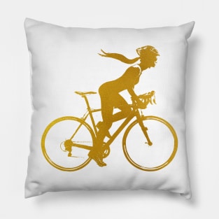 Female cyclist Pillow