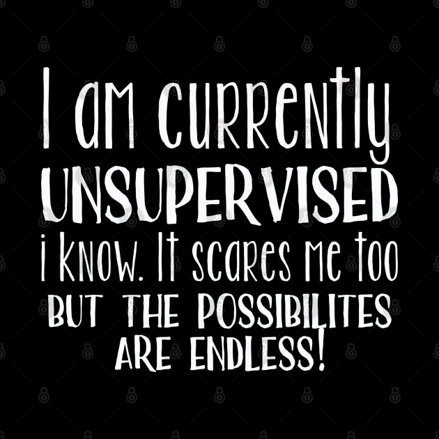 Unsupervised - I Am Currently Unsupervised I Know It Scares Me Too by Kudostees