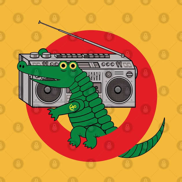 Boombox Alligator Ghettoblaster Crocodile Croc by Baschz Leeft