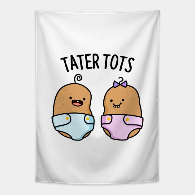 Tater Tots Cute Potato Pun Tapestry by punnybone