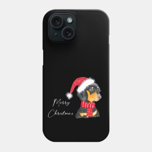 Dachshund christmas in watercolor Phone Case