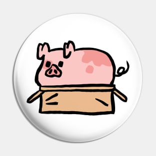 Cute Cartoon Piggy In a Box Pin
