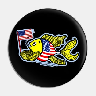 American Flag Fish Pin