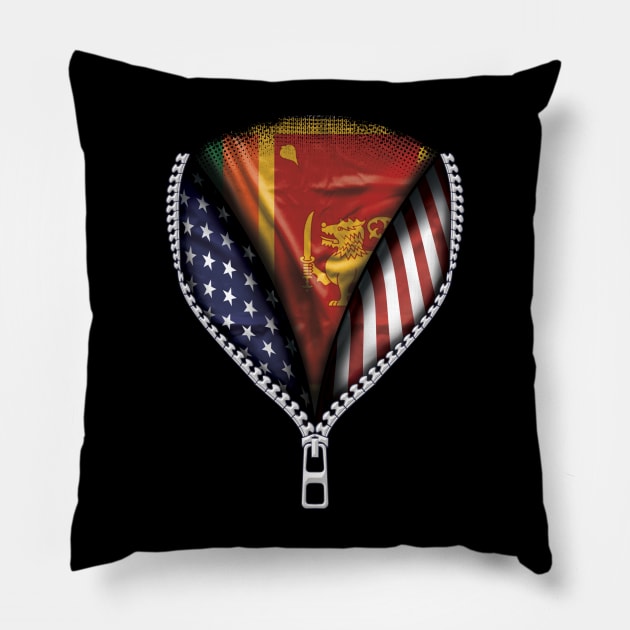 Sri Lankan Flag  Sri Lankan Flag Australian Flag Ripped Open - Gift for Sri Lankan From Sri Lanka Pillow by Country Flags