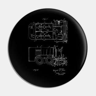 Ice Resurfacing Machine Vintage Patent Drawing Pin