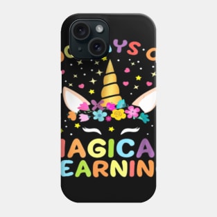 Unicorn 100 Days of School 100th Girls Magical Phone Case