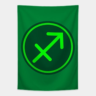 Cool Green Sagittarius Symbol Tapestry