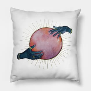 Watercolor Halloween Galaxy Crystal Ball Pillow