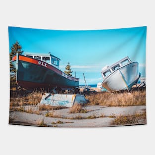 Retired Fishing Boat of the Coast of New-Brunswick, Canada V2 Tapestry