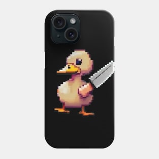 Pixel Art Duck and Knife Phone Case