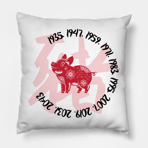 Chinese year of the pig Pillow by Cherubic