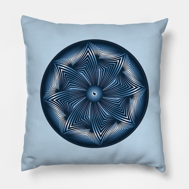 3D Flowering FlooFloo Blue 2 Pillow by The Knotty Works