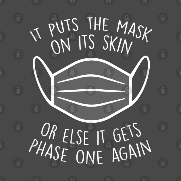 It puts the face mask on its skin by NinthStreetShirts