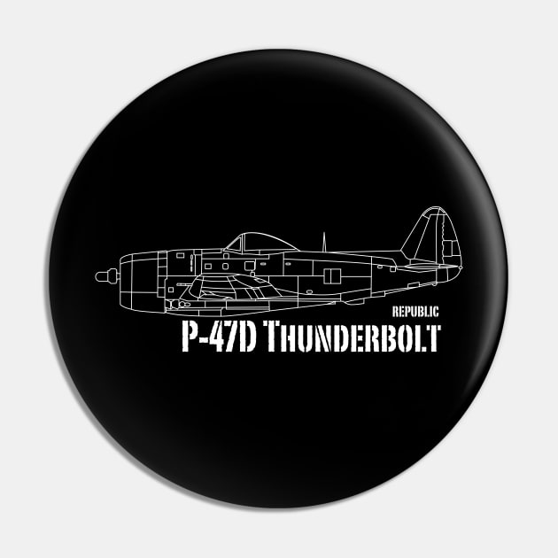 Republic P-47D Thunderbolt Pin by BearCaveDesigns