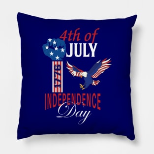 4th of July 1776  American independence day design Pillow