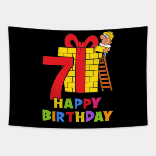 7th Birthday Party 7 Year Old Seven Years Tapestry