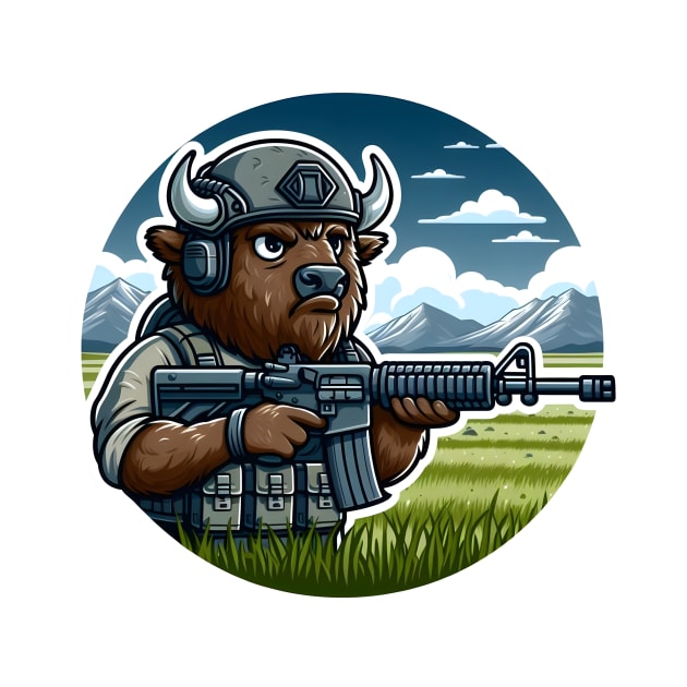 Tactical Bison Buffalo by Rawlifegraphic