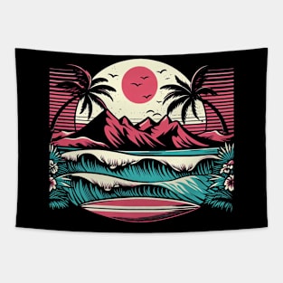 Retro Surf Vibes Tapestry