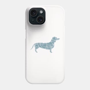 Dog Sausage Dachshund Dash Animal Pet Text Word Cloud Phone Case