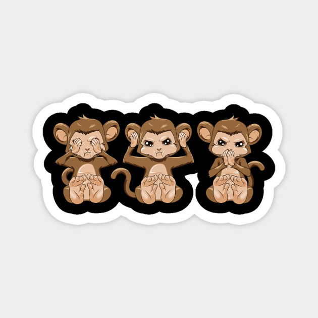Funny 3 monkeys SHIRT speak no seee no hear no Apes - 3 Monkeys - Magnet | TeePublic Funny 3 monkeys SHIRT speak no seee no hear no Apes - 3 Monkeys - Magnet | TeePublic