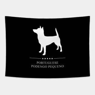 Portuguese Podengo Pequeno Dog White Silhouette Tapestry