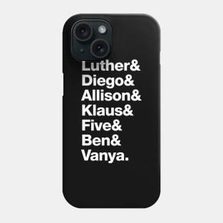 The Umbrella Academy - Luther, Diego, Allison, Klaus, Five, Ben & Vanya. Phone Case