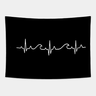 waves, surfing, heart, rate, beach shirt,surf, surfer,shirt, summer shirt, Tapestry