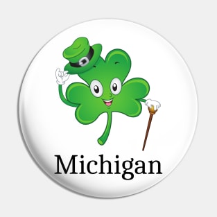 St Patrick's  Irish Shamrock MICHIGAN, Irish Gift forWife Pin